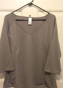 Curves Performance 3/4 Sleeve Grey Tea Womens